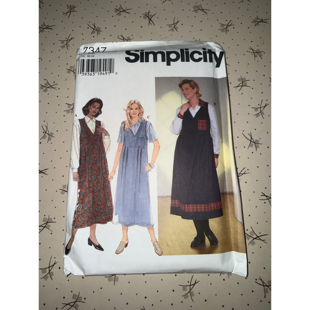 Simplicity 7347 Vintage 90s Womens Blouse and Jumper Sewing Pattern Size 18W-24W